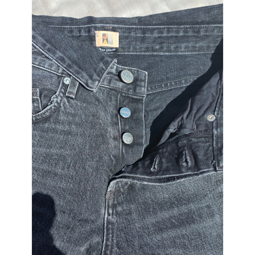 Jean Atelier Flip Gray Wash Denim Jeans Relaxed Fit 100% Cotton Pants - Picture 5 of 6